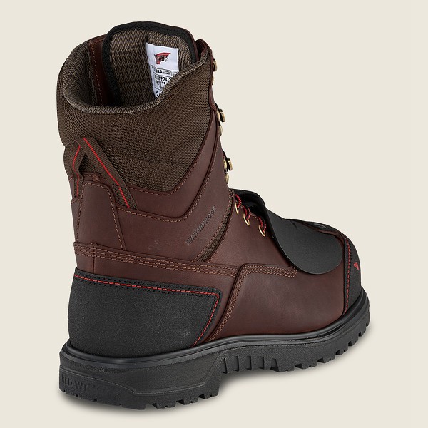 Red Wing Safety Boots Mens Brown/Black - Brnr Xp - 8-inch Waterproof Toe Metguard - 2819540-WJ